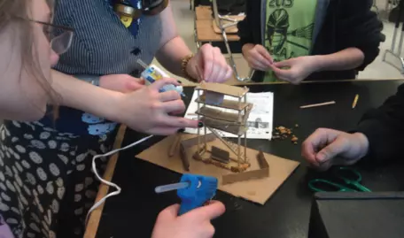 Students building a TVES