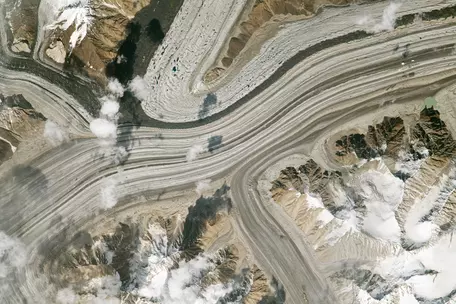 Siachen glacier viewed from space