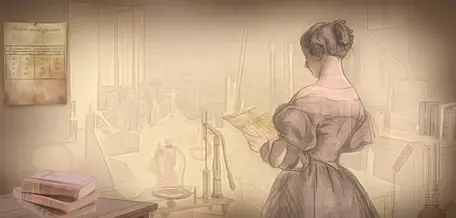 Eunice Foote in her laboratory