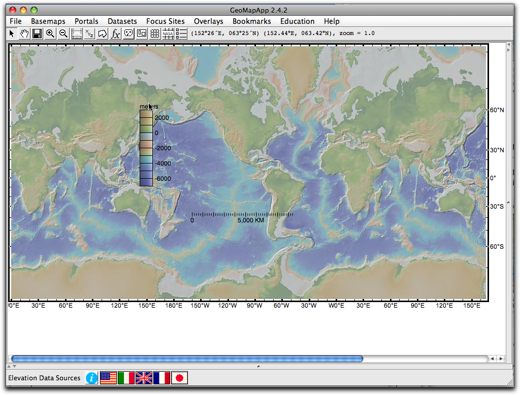 World Map With Distance Scale