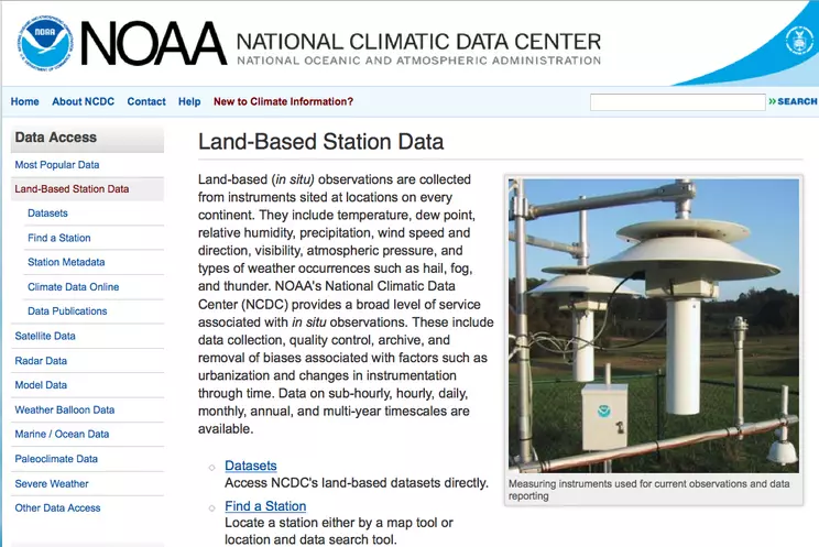 land-based data page