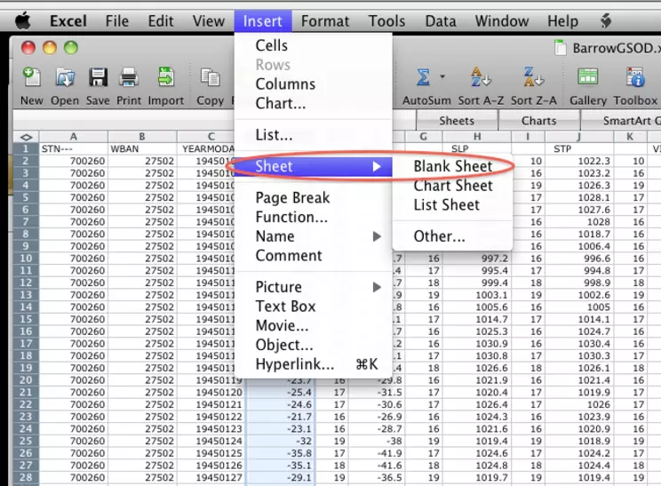 GSOD-Add worksheet