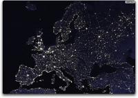 Satellite view Night lights of Europe