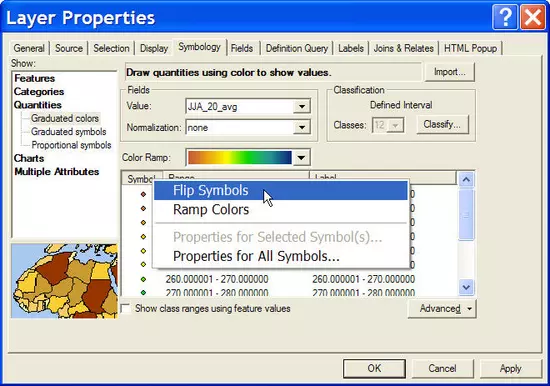 layer properties flip colors