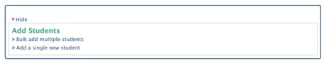 screenshot of E-Compete box 2: Add Students