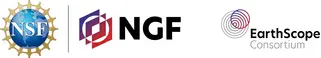 Logos for National Science Foundation, National Geophysical Facility, and EarthScope Consortium