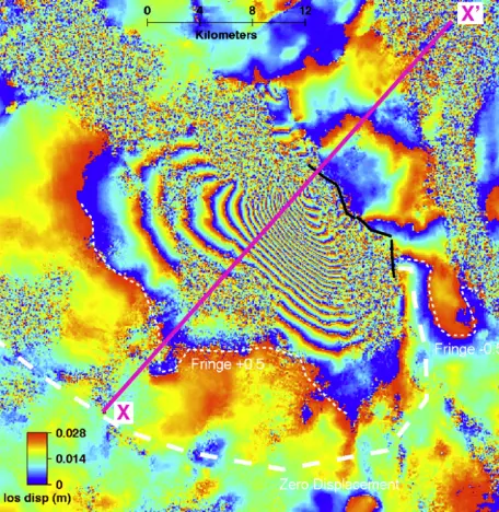 Interferogram of the Dinar, Turkey 1995 earthquake