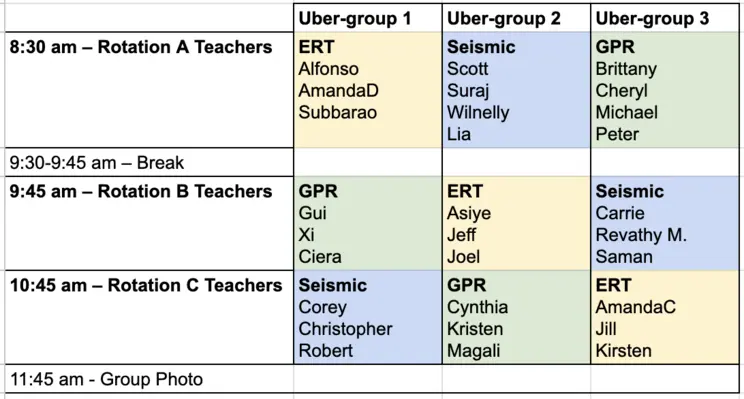 Teaching Rotation Schedule
