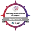 Credly badge logo for the Teaching Near-surface Geophysics proficiency micro-credential
