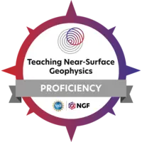 Credly badge logo for the Teaching Near-surface Geophysics proficiency micro-credential