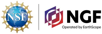 NSF and NGF logos with "operated by EarthScope"