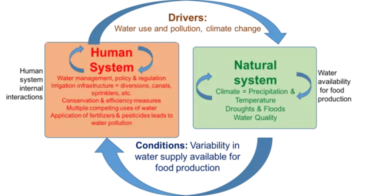 schematic of Coupled Human-Natural System