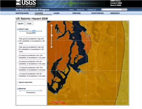 USGS Seismic Map Screenshot