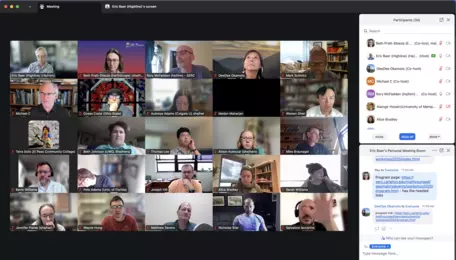 Screenshot of a Zoom room.