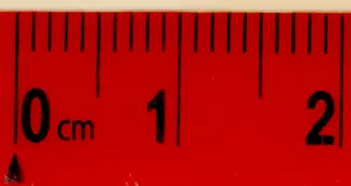 Ruler with cm and mm markings.