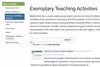 Screenshot of Exemplary Teaching Activities on Teach the Earth web site