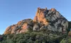 Conglomerate peaks of Montserrat, Catalonia, Spain at sunrise