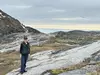 Geologist Beth Doyle at Disko Bay, Greenland