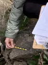 Student measures fossil