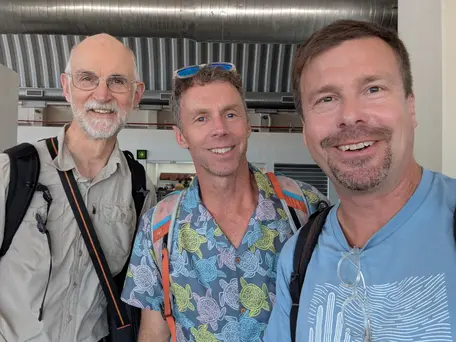 Three Geo2YC geologists meet at airport