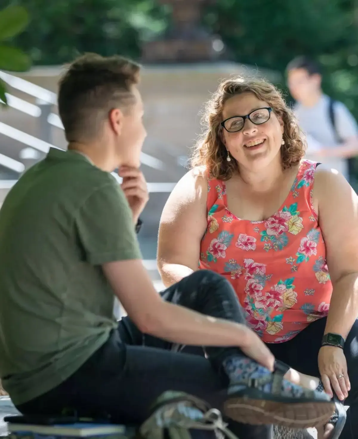 Two people having a conversation
