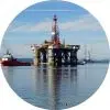 Deepwater drilling rig Ocean Valiant being towed into Cromarty Firth