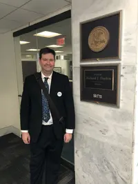 Author Daniel Hummer in the Hart Senate Office Building, Washington, D.C.