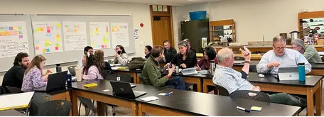 Workshop participants engaged in discussion