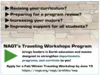 NAGT Travelling Workshop Program advertisement