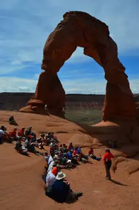 Delicate Arch after viewing modern analog at Great Sand Dunes