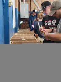 Students log core at ISU field camp