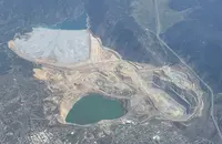 An aerial view of the Berkeley Pit in Butte, Montana.