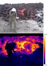 Lava flow sampling and thermal image