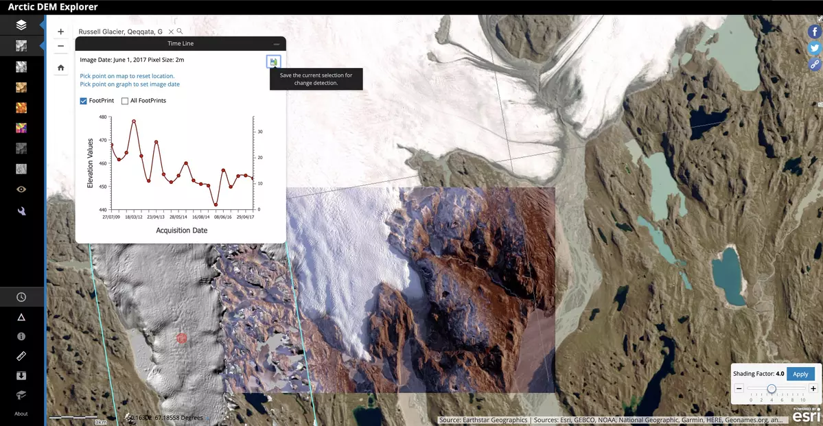 Arctic DEM Explorer Time Line Tool