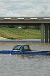 truck in floodwater