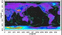 Bathemetric map with all elevations 3 km darkened