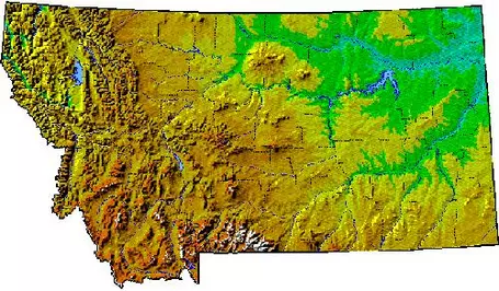 Topography of Montana