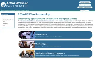 Screenshot of the ADVANCEGeo website