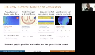 Mark Hesse (geoscience) presenting in the 2021 Teaching Computation with MATLAB Virtual Workshop.