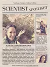 Scientist spotlight of Angela Daneshmand designed to look like a newspaper insert.