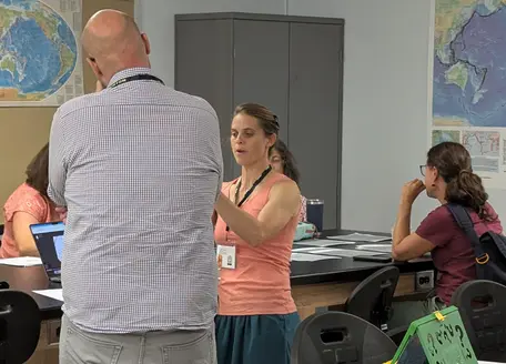 Participants discussing teaching activities